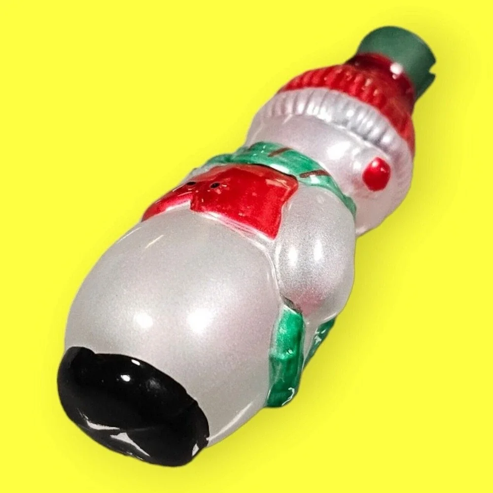Vintage Avon Glass Light Cover SNOWMAN Miniature Lights Ornament in Original Box